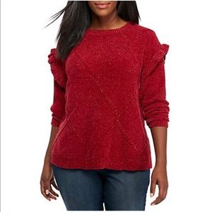 Crown & Ivy™
Long Ruffle Sleeve Solid Sweater